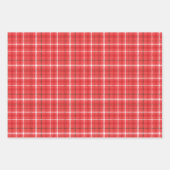Kariertes Muster in Rot-Grün-Orange Geschenkpapier Set (Vorderseite 2)