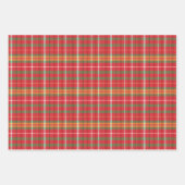Kariertes Muster in Rot-Grün-Orange Geschenkpapier Set (Vorderseite)