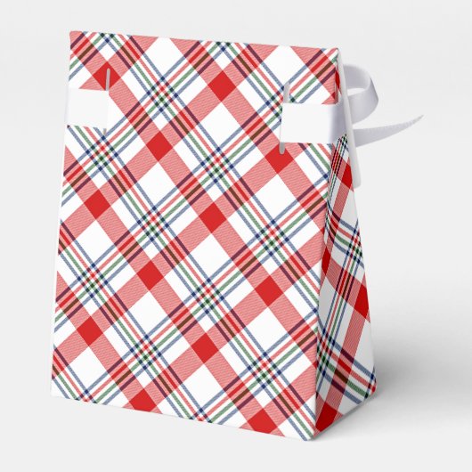 Kariertes Muster in Rot-Grün-Weiß Geschenkschachtel (Rückseite)