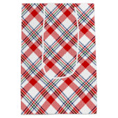 Kariertes Muster in Rot-Grün-Weiß Mittlere Geschenktüte (Rückseite)