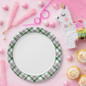 Kariertes Muster in Rot-Grün-Weiß Pappteller (Party)