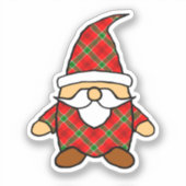 Kariertes Muster in Rot und Grün Aufkleber (Vorderseite)