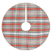 Kariertes Muster in Rot und Grün Polyester Weihnachtsbaumdecke (Vorderseite)