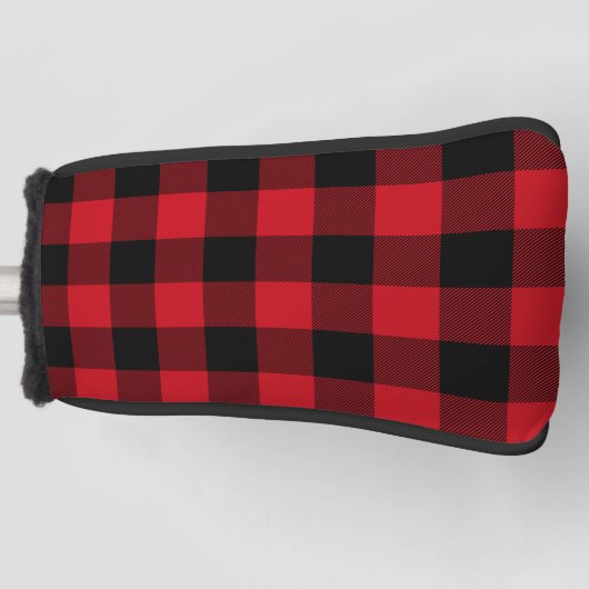 Kariertes Muster in Rot und Schwarz Buffalo Golf Headcover (Vorderseite)