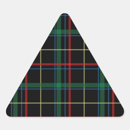 Kariertes Muster in Rot und Schwarz Dreieckiger Aufkleber (Vorderseite)