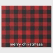 kariertes Muster in Rot und Schwarz Geschenkpapier (Flach)