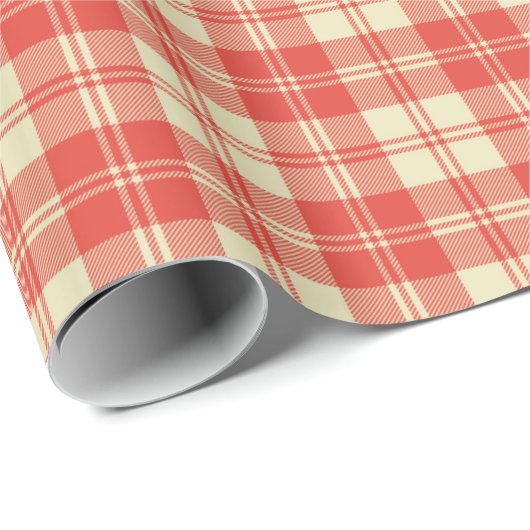 Kariertes Muster in Rot und Schwarz Gingham Geschenkpapier (Rolleneckpunkt)