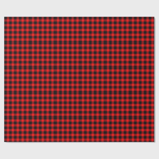 Kariertes Muster in Rot und Schwarz Gingham Geschenkpapier (Flach)