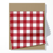 Kariertes Muster in Rot und Weißbüffel Stoff