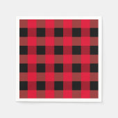 Kariertes Muster in Schwarz Serviette (Vorderseite)