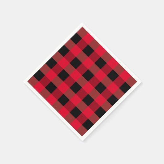 Kariertes Muster in Schwarz Serviette (Ecke)