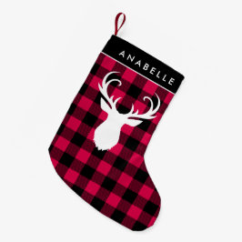Kariertes Muster Kleiner Weihnachtsstrumpf
