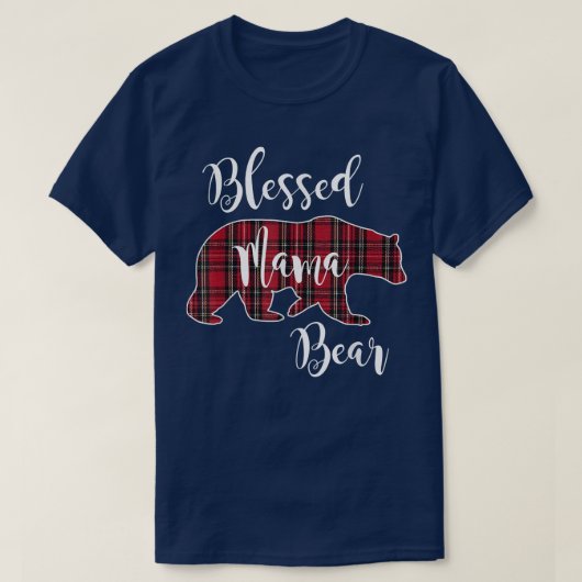 Kariertes Muster Mama Mot T-Shirt (Design vorne)