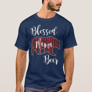 Kariertes Muster Mama Mot T-Shirt