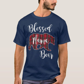 Kariertes Muster Mama Mot T-Shirt