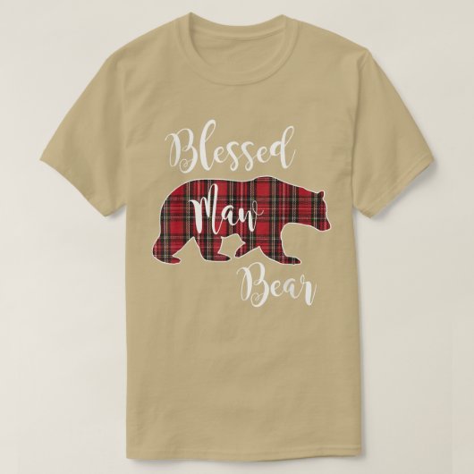 Kariertes Muster Mama Mot T-Shirt (Design vorne)