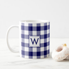 Kariertes Muster mit Monogram Kaffeetasse