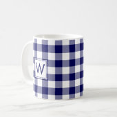Kariertes Muster mit Monogram Kaffeetasse (Vorderseite Links)