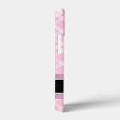 Kariertes Muster mit Monogramm - Schwarz-Rosa Case-Mate iPhone Hülle (Rückseite / Rechts)