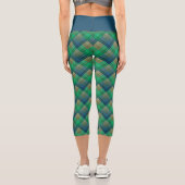Kariertes Muster mit Zickzack-Färbung Capri Leggings (Rückseite)