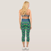 Kariertes Muster mit Zickzack-Färbung Capri Leggings (Rückseite)