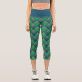 Kariertes Muster mit Zickzack-Färbung Capri Leggings (Vorderseite)