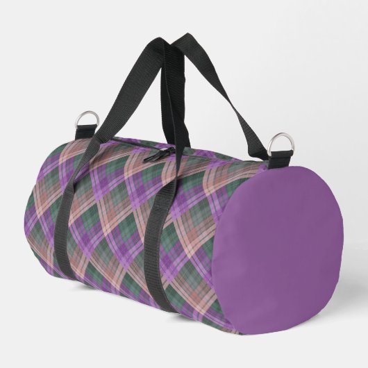 Kariertes Muster mit Zickzack-Färbung Duffle Bag (Linke Seite)