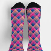 Kariertes Muster mit Zickzack-Färbung Socken (Oben)