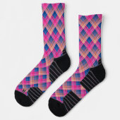 Kariertes Muster mit Zickzack-Färbung Socken (Links)