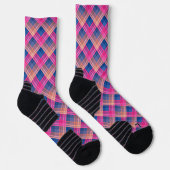 Kariertes Muster mit Zickzack-Färbung Socken (Rechts)