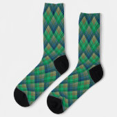 Kariertes Muster mit Zickzack-Färbung Socken (Linkes Detail)