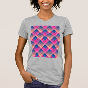 Kariertes Muster mit Zickzack-Färbung T-Shirt