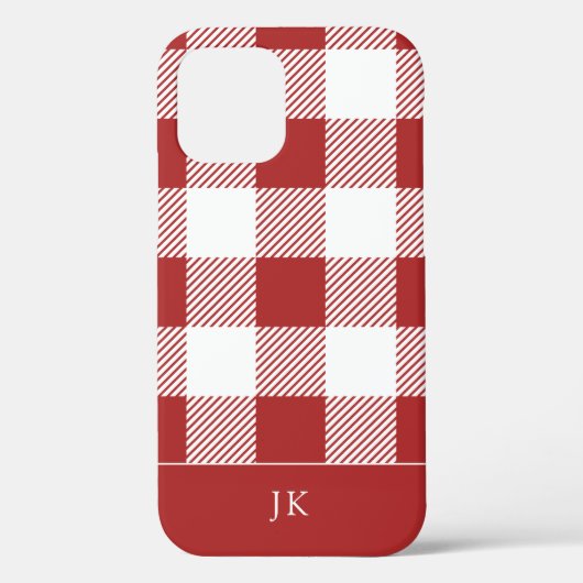 Kariertes Muster-Monogramm Case-Mate iPhone Hülle (Rückseite)