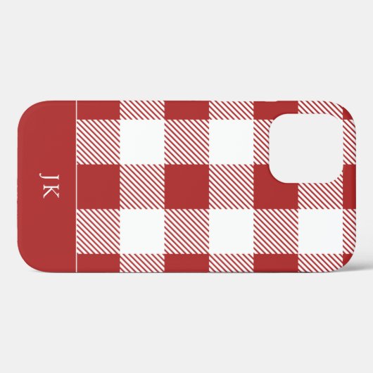 Kariertes Muster-Monogramm Case-Mate iPhone Hülle (Rückseite (Horizontal))