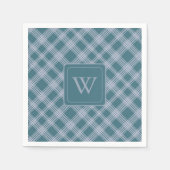 Kariertes Muster-Monogramm Napkins Serviette (Vorderseite)