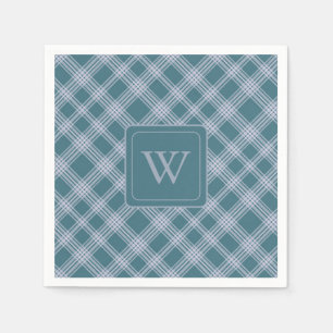 Kariertes Muster-Monogramm Napkins Serviette