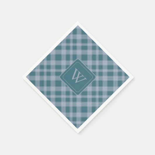 Kariertes Muster-Monogramm Napkins Serviette (Ecke)
