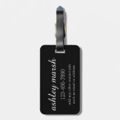 Kariertes Muster-Monogramm von Green & Black Buffa Gepäckanhänger (Rückseite vertikal)