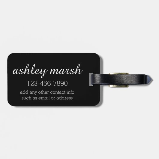 Kariertes Muster-Monogramm von Green & Black Buffa Gepäckanhänger (Rückseite horizontal)