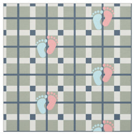 kariertes Muster niedlichen Babyfußschritte Tartan Stoff