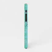 Kariertes Muster Personalisiertes Monogramm, grün iPhone Hülle (Linke Seite)