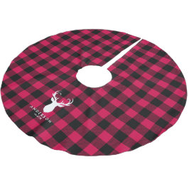 Kariertes Muster Polyester Weihnachtsbaumdecke