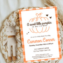 Kariertes Muster Pumpkin auf seinem Weg Herbst Bab