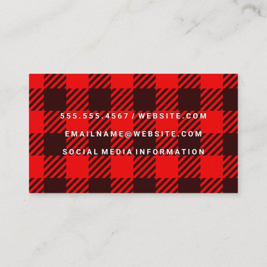 Kariertes Muster | QR-Code Visitenkarte (Rückseite)