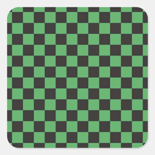 kariertes Muster Quadratischer Aufkleber (Vorderseite)