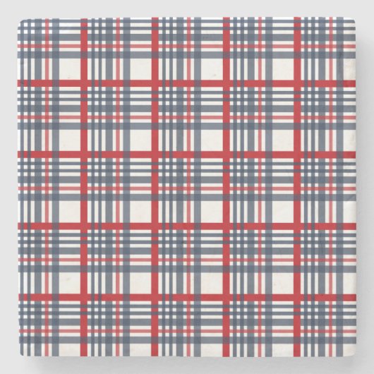 Kariertes Muster Steinuntersetzer (Vorderseite)