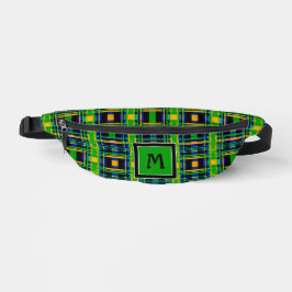 Kariertes Muster Tartan Karo Green Orange Black Bauchtasche
