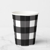 Kariertes Muster von Black & White Buffalo Gingham Pappbecher (Rechts)