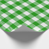 Kariertes Muster von Green und White Buffalo Geschenkpapier (Ecke)