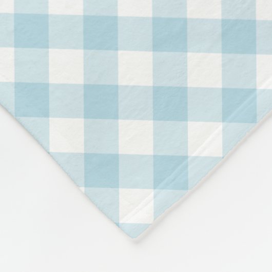 Kariertes  Muster von hellblauem Gingham Fleecedecke (Ecke)